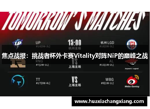 焦点战报：挑战者杯外卡赛Vitality对阵NiP的巅峰之战